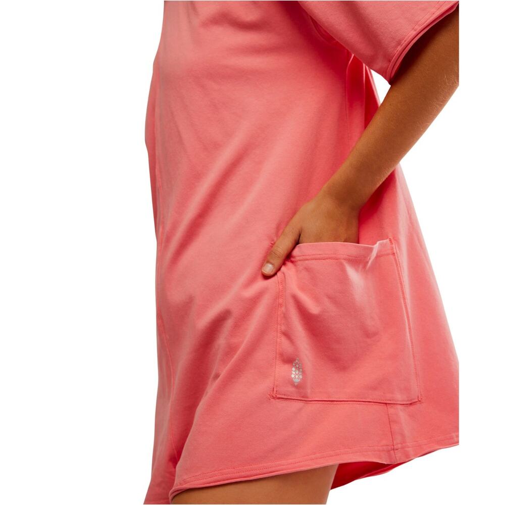 NEW Free People Movement Neon Coral Oversized Shapeless Hot Shot Tee Romper XS - Picture 14 of 14
